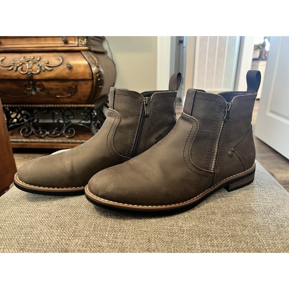 Jousen Boots Mens Size 9 Brown Ankle Side Zip Dress Casual